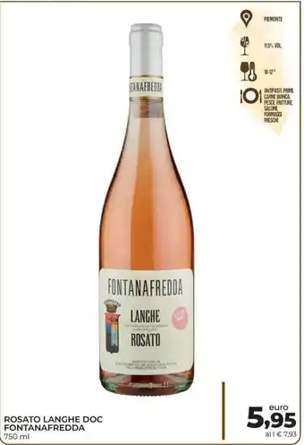 Spazio Conad Fontanafredda Rosato Langhe DOC 750 ml offerta