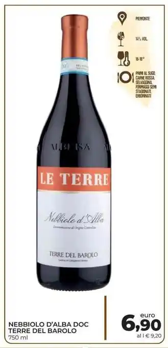 Spazio Conad Terre Del Barolo Nebbiolo D'alba DOC 750 ml offerta