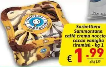 Ipercarni Sammontana Sorbettiera caffè crema nocciola cacao vaniglia tiramisù kg 1 offerta