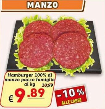 Ipercarni Hamburger 100% di manzo pacco famiglia offerta