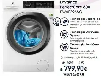 Unieuro Electrolux EW8F296SQ Lavatrice Libera Installazione Caricamento Frontale Bianco 9 Kg 1600 Giri/min A+++-50% offerta