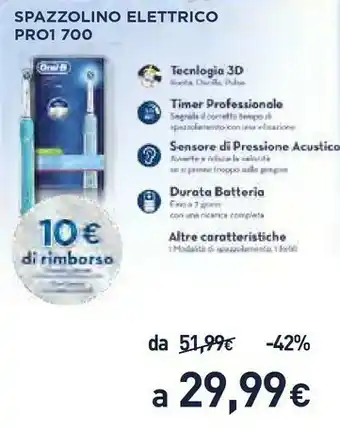 Unieuro Oral b Spazzolino Elettrico Pro1 700 offerta