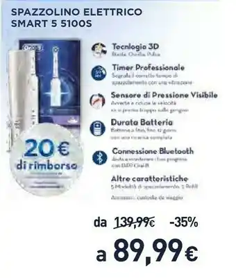 Unieuro Oral b Oral-B Spazzolino Elettrico Smart 5 5100S Bianco offerta