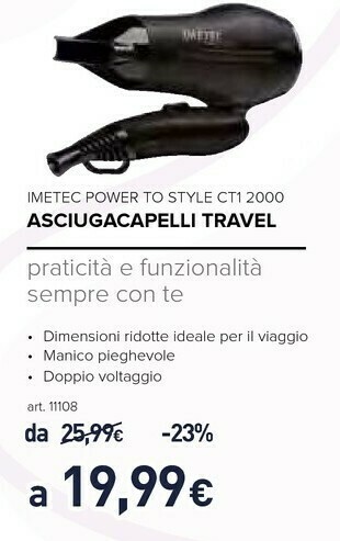 Unieuro Imetec Bellissima CT1 2000 1400W Nero offerta