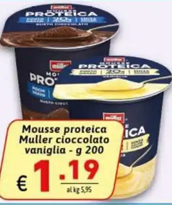 Müller Mousse proteica cioccolato vaniglia g 200