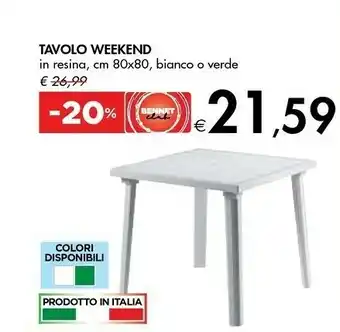 Bennet Tavolo Weekend In Resina offerta