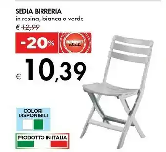Bennet Sedia Birreria In Resina, Bianca/ Verde offerta