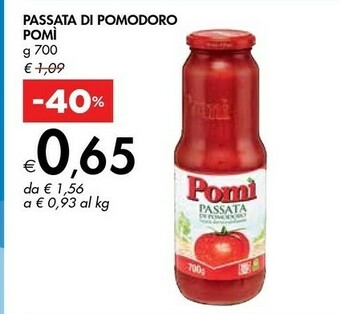 Bennet Pomì Passata Di Pomodoro 700 G(ml) offerta