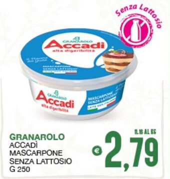 SeBón Supermercati Granarolo Accadì Mascarpone Senza Lattosio g 250 offerta