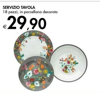 Servizio Tavola 18 Pezzi In Porcellana Decorata