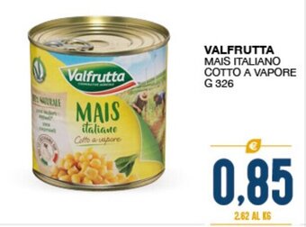 SeBón Supermercati Valfrutta mais italiano cotto a vapore g 326 offerta