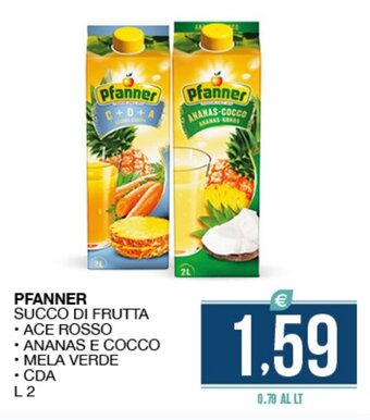 SeBón Supermercati Pfanner Succo di Frutta Ace Rosso/Ananas e Cocco/Mela Verde /CDA L 2 offerta