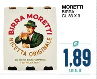 SeBón Supermercati Moretti Birra cl 33x3 offerta