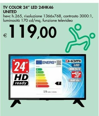Bennet United Tv Color 24'' Led 24hk46 offerta