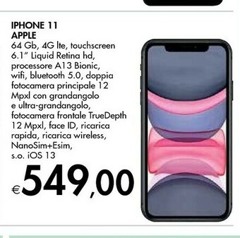 Bennet Apple IPhone 11 15,5 Cm (6.1") 64 GB Doppia SIM 4G Nero IOS 13 offerta