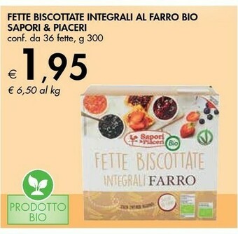 Sapori & Piaceri Fette Biscottate Integrali Al Farro Bio 300 G
