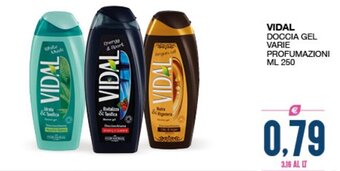 SeBón Supermercati Vidal Doccia Gel varie profumazioni ml 250 offerta