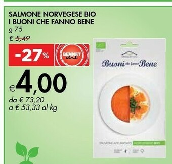 I Buoni Che Fanno Bene Salmone Norvegese Bio 75 G