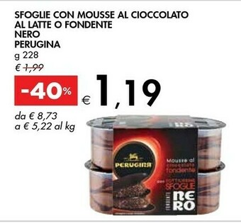 Bennet Perugina Sfoglie Con Mousse Al Cioccolato Al Latte O Fondente Nero 228 G offerta