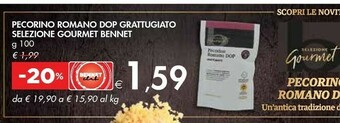 Bennet Bennet Pecorino Romano Dop Grattugiato Selezione Gourmet 100 G offerta