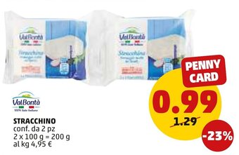 PENNY ValBontà Stracchino 2 pz 200 g offerta