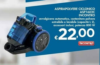 Bennet Incontro Aspirapolvere Ciclonico ASP1602C offerta