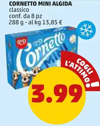 PENNY Algida Cornetto Mini classico 8 pz 288 g offerta
