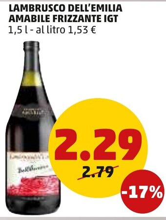 PENNY Lambrusco Dell'Emilia Amabile Frizzante IGT 1,5 l offerta