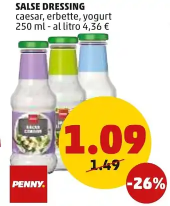 PENNY Penny Salse Dressing caesar, erbette, yogurt 250 ml offerta