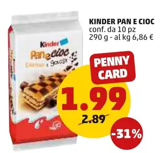 PENNY Kinder Pan e Cioc 10 pz 290 g offerta