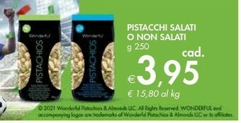Bennet Pistacchi Salati O Non Salati 250 G offerta