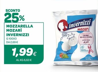Ekom Invernizzi Mozzarella Mozarì g 100x3 offerta