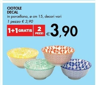 Bennet Decal Ciotole In Porcellana offerta