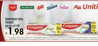 Bennet Colgate Dentifricio Total Whitening offerta