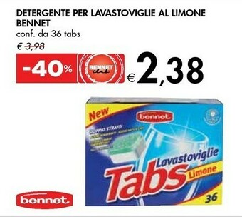 Bennet Bennet Detergente Per Lavastoviglie Al Limone 36 Tabs offerta