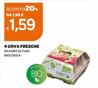 Ekom 4 Uova Fresche Da Agricoltura Biologica offerta