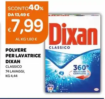 Ekom Dixan Polvere per Lavatrice Classico 74 Lavaggi, kg 4,44 offerta