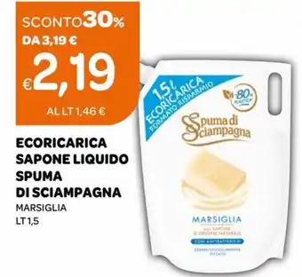 Spuma di Sciampagna Ecoricarica Sapone Liquido Marsiglia lt 1,5