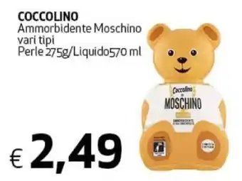 Crai Coccolino Ammorbidente Moschino vari tipi Perle 275 g/Liquido 570 ml offerta