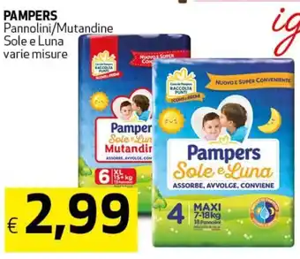 Crai Pampers Pannolini/Mutandine Sole e Luna varie misure offerta