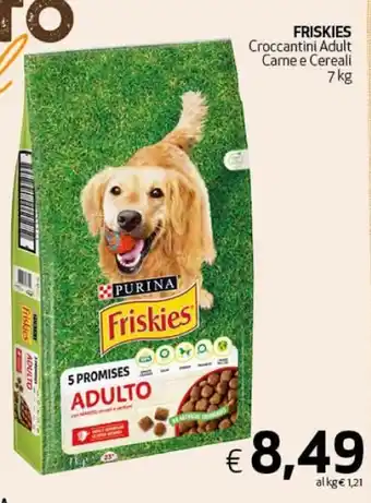 Crai Friskies Croccantini Adult Carne e Cereali 7 kg offerta