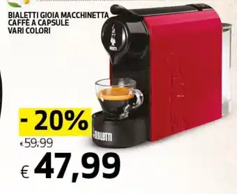 Bialetti Gioia Macchinetta caffè a capsule vari colori