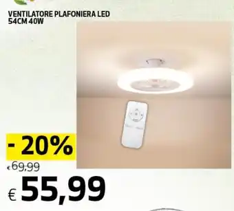 Ventilatore Plafoniera led 54 cm 40W