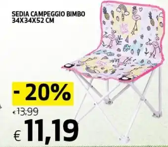 Sedia Campeggio Bimbo 34x34x52 cm