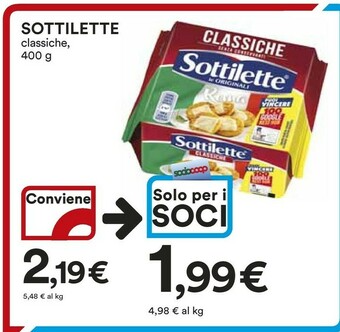 Coop Mondelez Sottilette Le Originali Classiche 400 G(ml) offerta