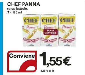 Coop Parmalat Chef Panna Senza Lattosio, 3 X 125 Ml offerta