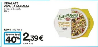 Coop Beretta Insalate Viva La Mamma Di Riso O Ai 5 Cereali, 400 G offerta