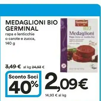 Coop Germinal Bio Medaglioni Carote & Zucca 140 G(ml) offerta
