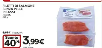 Coop Pelizza Filetti Di Salmone Senza Pelle Surgelati, 250 G offerta
