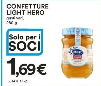 Coop Hero Hero - Pesche Light 280 g(ml) offerta